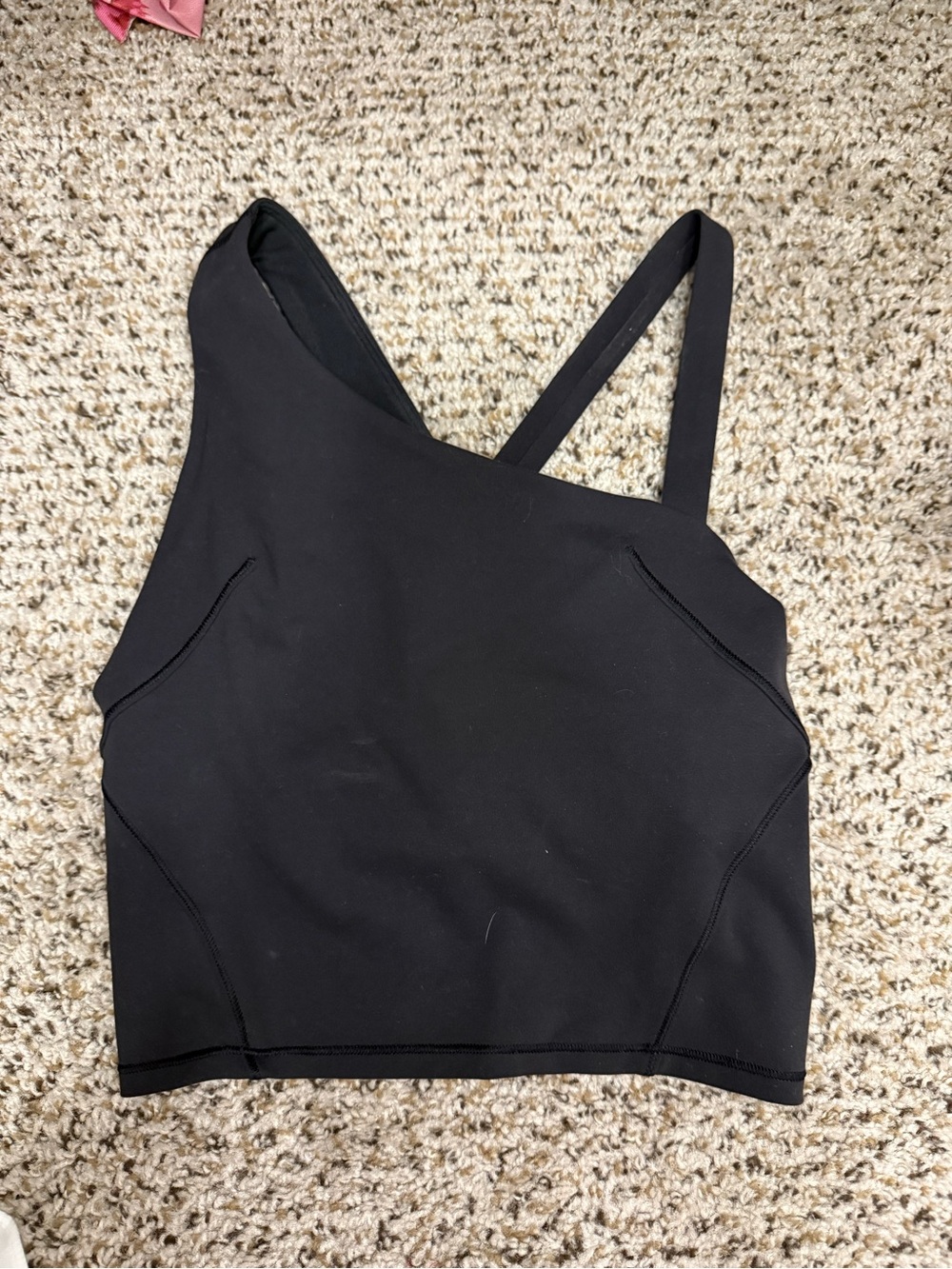 lululemon athletica Black Everlux Asymmetrical Tanktop⭐️ Used - like new